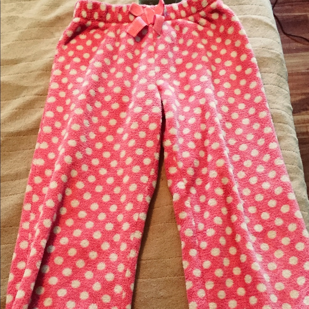 Pink polka-dot pajamas